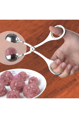 Köfte Makinesi Klip Balık Topu Pirinç Topu Yapma Kalıp Paslanmaz Gümüş