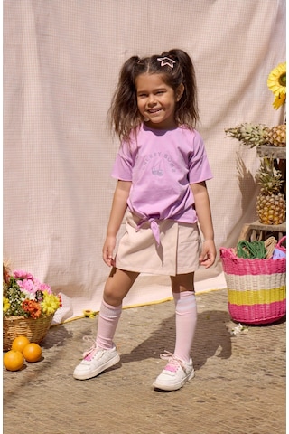 Luess Kız Çocuk Pembe %100 Pamuklu Şortlu Etek-pembe Pembe