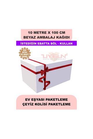 100 Cm X 10 Metre Bobin Beyaz Ambalaj Kağıdı Çift Yönlü, Ev Eşyası, Çeyiz, Hediye, Ürün Paketleme