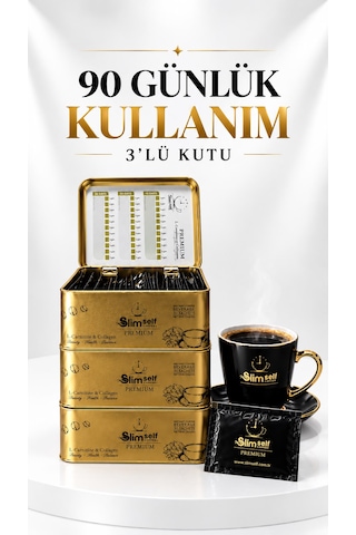 Slimself R.fitdetox Premium Form Kahvesi 90 Günlük Kullanım Üçlü Kutu Çözünebilir
