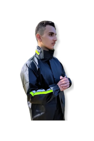 Geborgenheit Reflektörlü Cepli Motorcu Kalın Motosiklet Yağmurluk