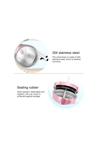 500ml Düzensiz Çift Katmanlı 304 Paslanmaz Çelik Damlatmaz Bardak Pembe