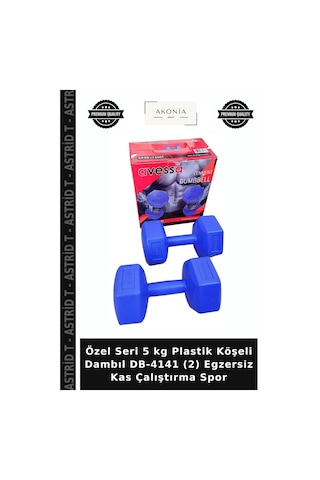 Özel Seri 5 Kg Plastik Köşeli Dambıl Db-4141 2 Egzersiz Kas Çalıştırma Spor Diğer