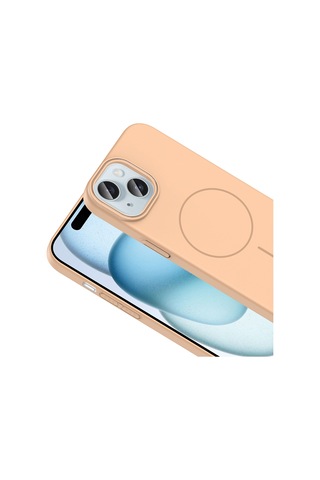 Ariatech Apple Uyumlu iPhone 15 Kılıf Magsafe Şarj Özellikli Ruby Silikon Kapak - Mürdüm Şeffaf