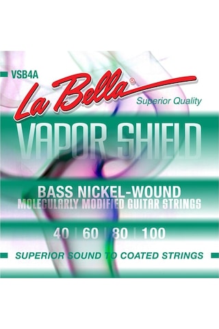 La Bella Lb-vsb4a Vapor Shield Bas Gitar Teli - 4 Telli Üst Segment - Plazma İşlem Plazma Yüzey İşlemi, Korozyona Karşı Üstün Direnç, Parlak Ton Ve Kaygan Çalım Hissi Ölçüler: .040 - .100 4 Telli Set