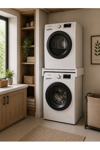 Vera Mini Çamaşır Makinesi Dolabı Üst Raf Organizer Beyaz