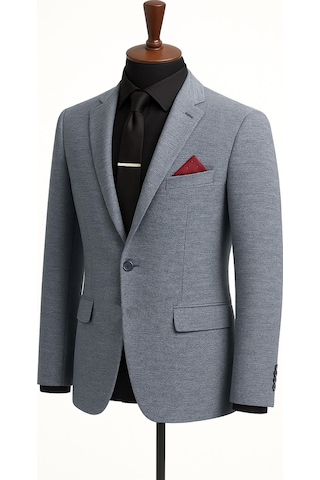 Fabio Cassani Erkek İtalyan Kesim Tek Düğmeli Blazer Ceket Klasik Ve Modern Şıklık Mavi