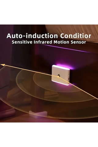 Boatshop1 1 Adet Akıllı Işık Çok Fonksiyonlu Led Hareket Sensörlü Duvara Monte Gece Lambası Ayarlanabilir Renk Değiştirir Usb Şarjlı Ve Pille Çalışır Yatak Odası Salon İçin