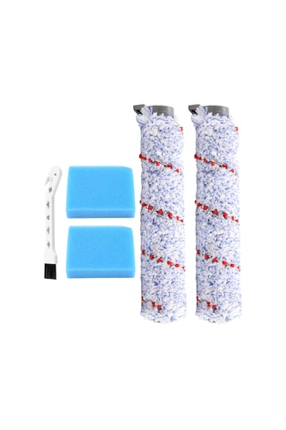 Leasetake Tineco Ifloor Islak Kuru Kablosuz Elektrikli Süpürge İçin Yedek Fırça Rulosu, 2 Paket Rulo Fırça + 2 Ön Filtre Köpüğü