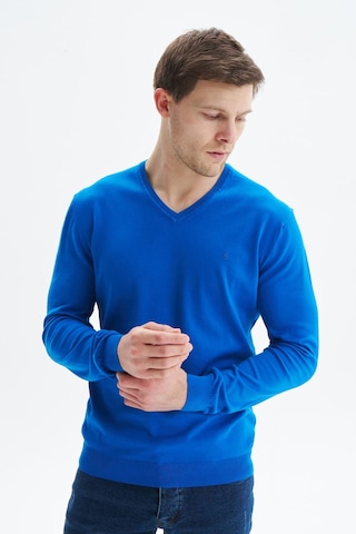 Arma Erkek Slim Fit Basic V Yaka Triko Kazak K9kro0852 Saks Mavisi