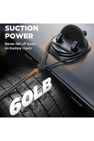 Sones Joyroom Jr-zs354 360 Derece Dönebilen Kontrol Paneli Araç Telefonu Tutucu Siyah