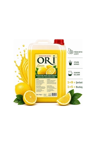 Ori Limon Aromalı Şerbet Ve Buzlaş Konsantre Şurubu 6 Kg