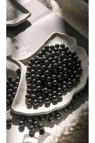 100 Gram - İnci Boncuk - 12 Mm Renk : Siyah