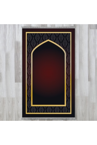 Evaşk Namazlık Dokuma Halı Kaymaz Muslumana Seccade66x113 Bordo EVASK808B80