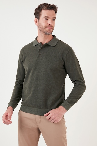 Buratti Pamuk Karışımlı Regular Fit Erkek Polo Yaka Kazak 456223 Haki