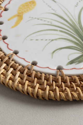 Meander Doğal Rattan El Yapımı Çerçeveli 16 Cm. Balık - Çiçek Des Naturel