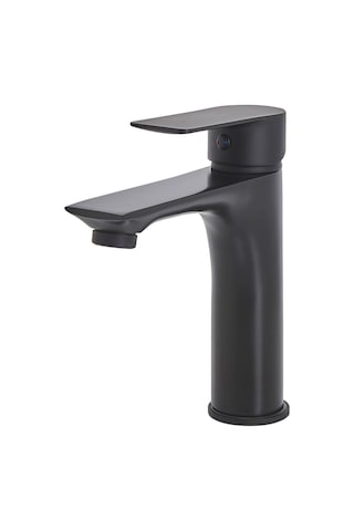 Berloı Lavabo Bataryası, Modern Tek Kulp Tasarım, Pirinç Gövde, G1/2 Bağlantılı Sabit Musluk Siyah