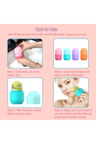 Hangfox Pembe Silikon Yüz Buz Kalıbı - Cilt Parlaklığı, Pori Daraltma, Kuru İz Ve Şişlik Giderici Dıy Masaj Aleti