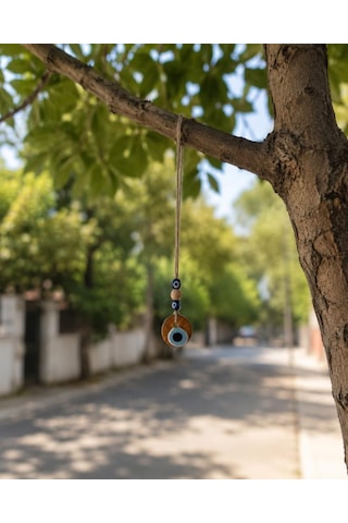 Nazar Boncuğu Dikiz Aynası Süsü Turuncu Renkli 3 Cm Duvar Süsü El Yapımı Cam Kapı Süsü