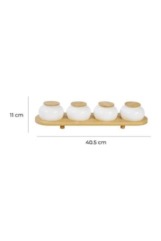 Simple 4'lü Baharat Seti Standlı B5838 Beyaz