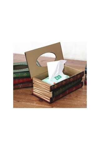 Sones Retro El Çizimi Kitap Stili Mendil Kutusu Kılıfı Mavi