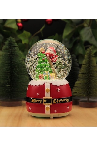 Hediyebiziz Yılbaşı Kar Küresi Noel Işıklı Ve Müzikli Christmas Noel Baba -7