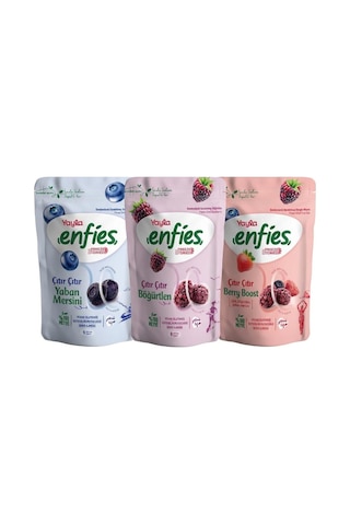 Yayla Enfies Freeze Dried Çıtır Meyve Paketi - 100% Doğal Katkısız Vegan Atıştırmalık Seti 15 G