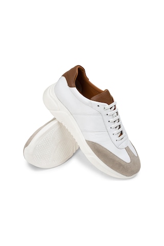 Deery Hakiki Deri Beyaz Erkek Sneaker Ayakkabı - 01961Mbyzp01 Beyaz