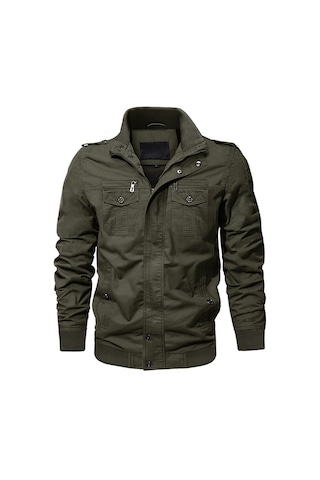 Erkekler İçin Düz Renk Gündelik Ceket, Dik Yaka Ve Büyük Beden Saf Pamuklu İnce Sonbahar Üstü Koyu Mavi