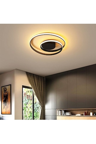 Ledli Tavan Tipi Salto Plafonyer Avize Siyah - Sarı