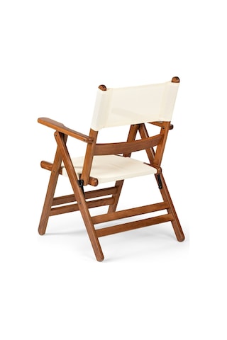 Atina Pvc Katlanır Sandalye - 2 Kademeli Bahçe, Balkon Sandalye Ceviz