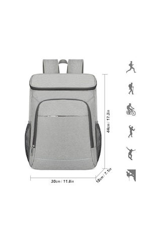 Xiyyadms Outdoor Piknik İçin Isıtıcı-sojutucu Çift Omuzlu Çanta Büyük Kapasite Leakproof Oxford Kumaş Gri Turuncu Gri - Turuncu