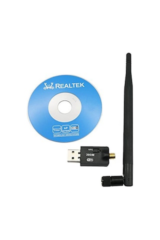 300Mbps Wireless USB Wi-Fi Adaptör Dongle 5Dbi Anten Network Lan