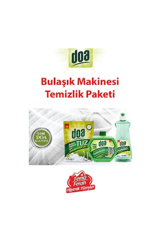 Doa Bulaşık Makinesi Temizleyici 250 ML + Parlatıcı 500 ML + Tuz 1500 G