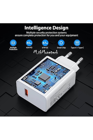 Redmi 13c 67 Wolt Turbo Hızlı Şarj Aleti Cihazı Kablo Adaptör 2'li Set Type-c To Usb