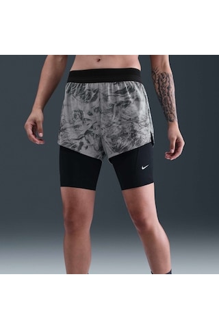 Nike Swift Mid-rise 2-in-1 Reflective Koşu Şort-sportxstore GRİ