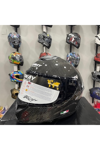 Sway Sw 861 Carbon Gloss Black Full Face Kask Siyah