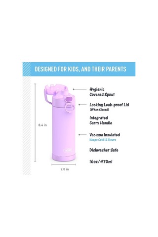 Geniş Ağızlı Kapaklı 16 Oz Paslanmaz Çelik Vakumlu Termos Neon Mor 2txdpl Diğer