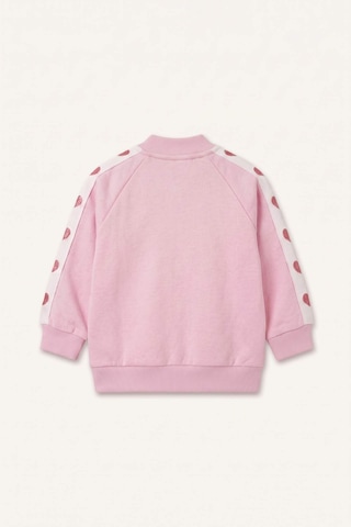 Defacto Kalp Baskılı Kalın Sweatshirt Kumaşı Fermuarlı Sweathirt Hırka Kız Bebek I0212a526aupr66 Mor-pr66