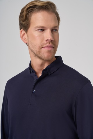 Morven Erkek Lacivert Trend Polo Yaka Rayon Sweatshirt 26ks063004200 Lacivert