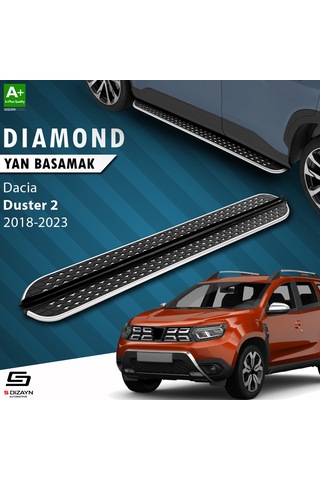 S-dizayn Dacia Duster 2 Diamond Krom Yan Basamak 183 Cm 2018-2023 A+ Kalite