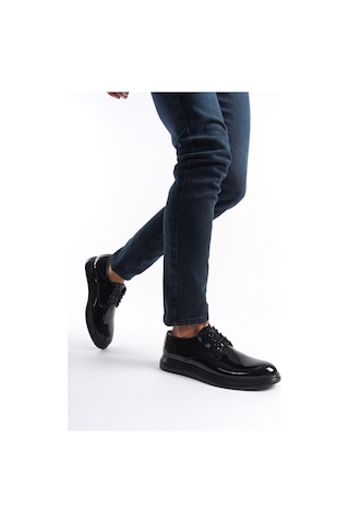 Mubiano Mbrgn88-s Siyah Erkek Rugan Bağcıklı Loafer Siyah
