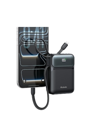 Mcdodo Mc-9930 20000mah 45w Pd Hızlı Şarj Dahili Kablolu Powerbank Siyah