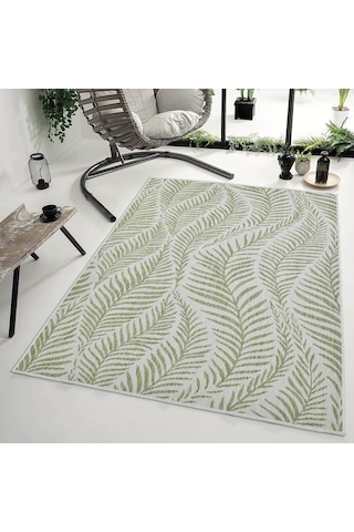 Eco Sisal Balkon Teras Bahçe Piknik Kamp Mutfak Dokuma Yeşil Halı Kilim 13302a Yeşil