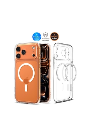 Spigen Apple Uyumlu iPhone 17 Pro İle Uyumlu Magsafe Kılıf Ultra Hybrid Mag Fit Sararmaya Dayanıklı Beyaz Şeffaf Diğer