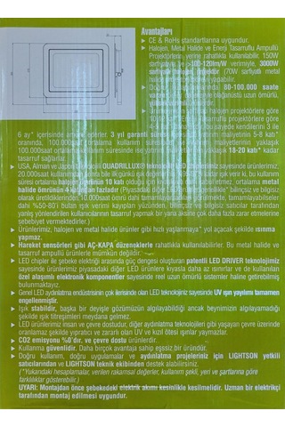 Lightson 150 Watt Beyaz Işık Led Projektör