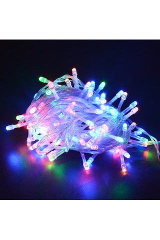 Tayfun 10 Metre 100 Ledli Fişli Led Işık Rgb Karışık Renk Yılbaşı Led Işık Dekor Lambası Yılbaşı Ağacı Işığı RGB