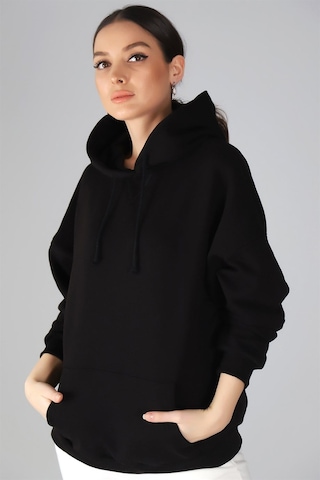 Sweetness Kadın Siyah Kapüşonlu Sweatshirt SIYAH