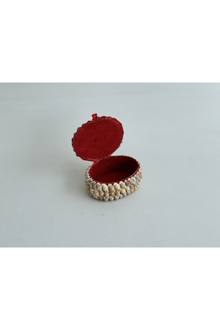 Deniz Kabuğu Kaplamalı Kutu 8x6x4cm - Mücevher Takı Kutusu