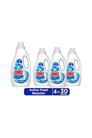 Omo Active Fresh Cold Power Beyazlar İçin Sıvı Deterjan 4 x 1500 ML